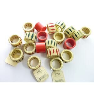 Vintage Modern Retro Holiday Ribbon Napkin Holder Rings EUC Mixed Lot